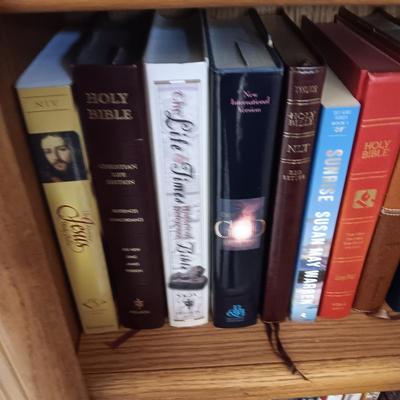 WOODEN ADJUSTABLE BOOKSHELF WITH SPIRITUAL BOOKS