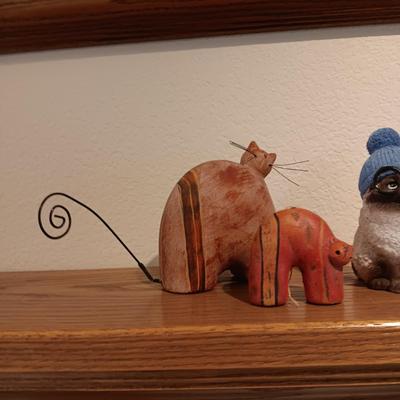 A COLLECTION OF CAT FIGURES