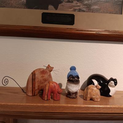 A COLLECTION OF CAT FIGURES
