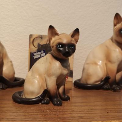 3 CERAMIC CATS, WILLOW TREE HOLDING A CAT AND MORE