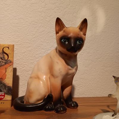3 CERAMIC CATS, WILLOW TREE HOLDING A CAT AND MORE