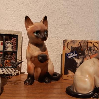3 CERAMIC CATS, WILLOW TREE HOLDING A CAT AND MORE