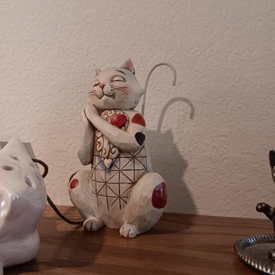 JIM SHORE CAT, PEWTER CAT RING HOLDER, WILLOW TREE ANGEL, MINIATURE CAT BOOKS AND MORE