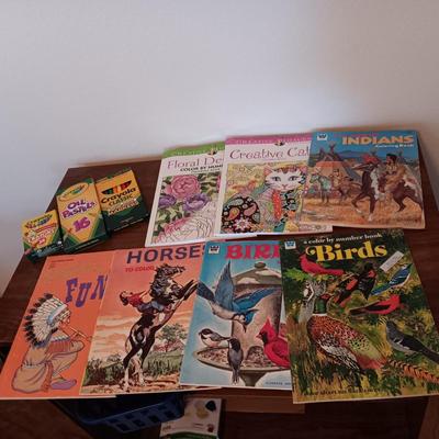 COLORING BOOKS, CRAYONS & OIL PASTELS