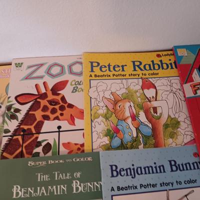 COLORING BOOKS AND CRAYONS