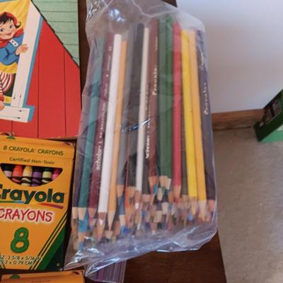 COLORING BOOKS AND CRAYONS