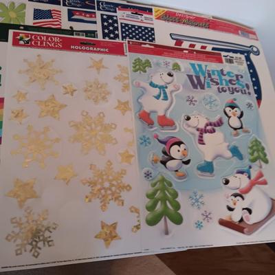 A LARGE GROUP OF VARIOUS WINDOW CLINGS