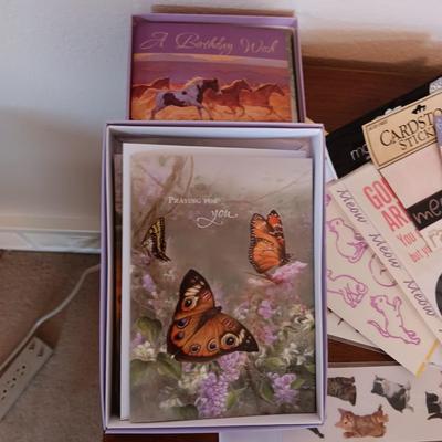 GREETING CARDS, MANY STICKERS AND LABELS