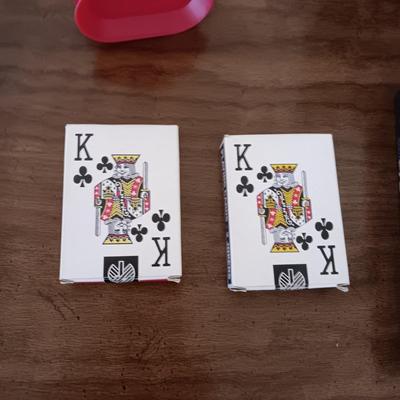 DOUBLE 9 DOMINOES, WOOD DOMINO RACKS, PLAYING CARDS, CARD SHUFFLER AND CARD HOLDERS