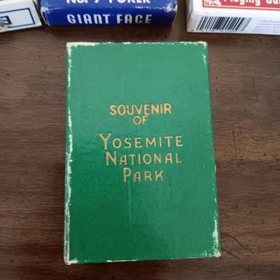YOSEMITE SOUVENIR PLAYING CARDS, MEXICAN TRAIN DOMINOES, CARDS AND SHUFFLER