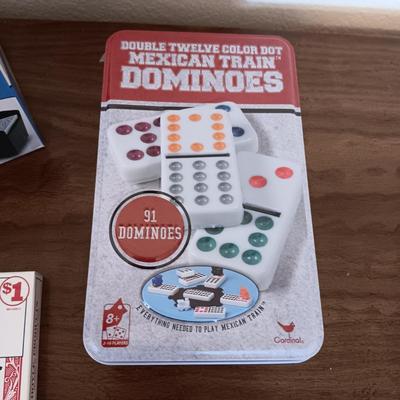 YOSEMITE SOUVENIR PLAYING CARDS, MEXICAN TRAIN DOMINOES, CARDS AND SHUFFLER