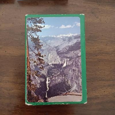 YOSEMITE SOUVENIR PLAYING CARDS, MEXICAN TRAIN DOMINOES, CARDS AND SHUFFLER