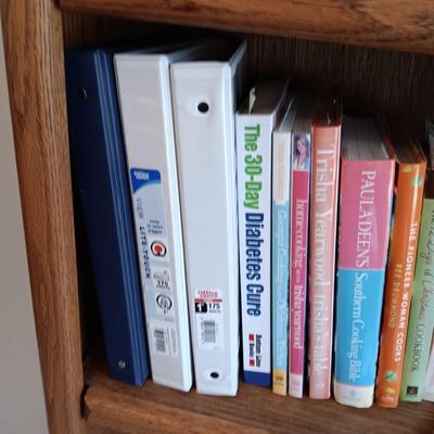 COOK BOOKS AND 3 RING BINDERS FULL OF RECIPES