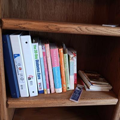 COOK BOOKS AND 3 RING BINDERS FULL OF RECIPES