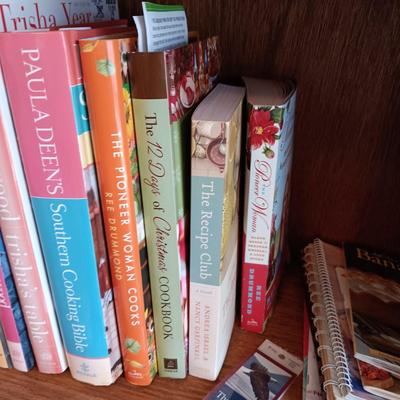 COOK BOOKS AND 3 RING BINDERS FULL OF RECIPES