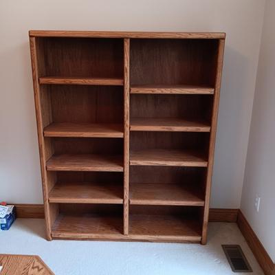 DOUBLE WOODEN BOOKSHELF WITH ADJUSTABLE SHELVES