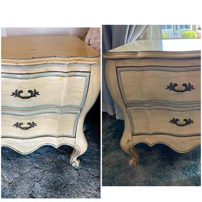 Pair 60’s French Country Style “White Furniture Co.” Bedside Tables