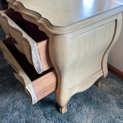 Pair 60’s French Country Style “White Furniture Co.” Bedside Tables
