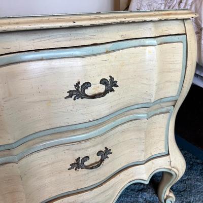 Pair 60’s French Country Style “White Furniture Co.” Bedside Tables