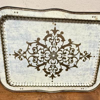 Vintage MCM TV Lap Bed Metal Tray Folding Legs
