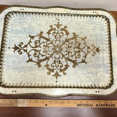 Vintage MCM TV Lap Bed Metal Tray Folding Legs