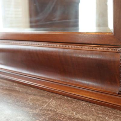 Antique Carved Walnut Marble Top Dresser with Mirror