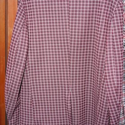 1970's VINTAGE PLAID MENS SUIT JACKETS. POLYESTER BLEND