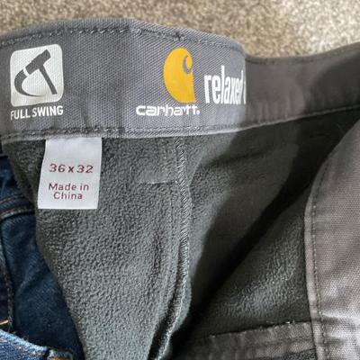 Carhartt relaxed, fit pants and Dragon jeans