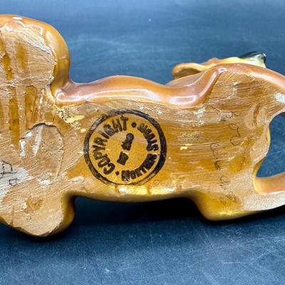 Vintage Mortens Studio Ceramic Reclining Boxer Dog - Lying Prone