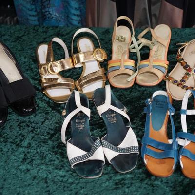 SIX PAIRS OF VINTAGE LADIES SANDLES AND DRESS SHOES 1960-1970'S
