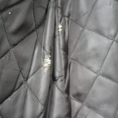 1940'S VINTAGE MANS FUR COAT. BLACK. W/ SILK STYLE LINING