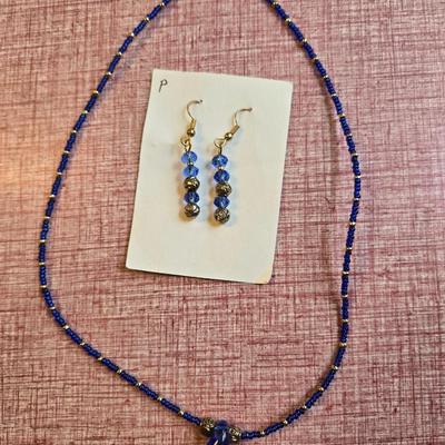 Blue Necklace & Earring Set