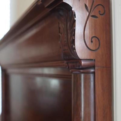 Antique Victorian Carved Double Bed Frame