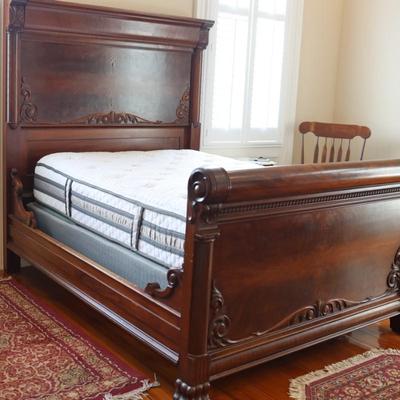 Antique Victorian Carved Double Bed Frame