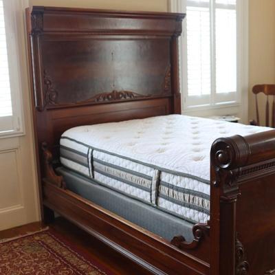 Antique Victorian Carved Double Bed Frame