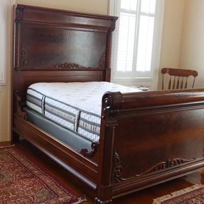 Antique Victorian Carved Double Bed Frame