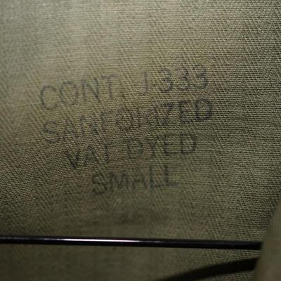 MENS VINTAGE ROTC SHIRT W/ PATCHES TO INCLUDE A ARMY GREEN WOOL BLANKET