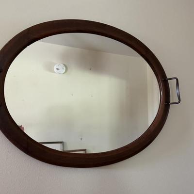 Wooden Wall Mirror / Tray