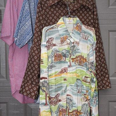 GUYS TAKE NOTE OF THESE VINTAGE SHIRTS OF FUN. COTTON AND POLY FROM THE 70'S-80;S