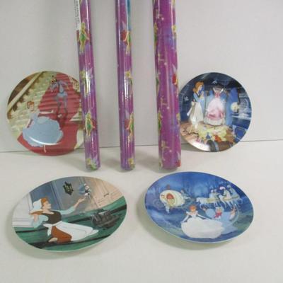 Disney Cinderella Collector Plates & Disney Wrapping Paper