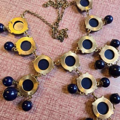 Blue long beaded Necklace