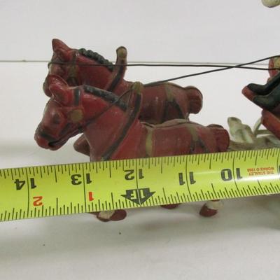 Vintage Cast Iron Horse Drawn Coca Cola Wagon With Cases & Bottles