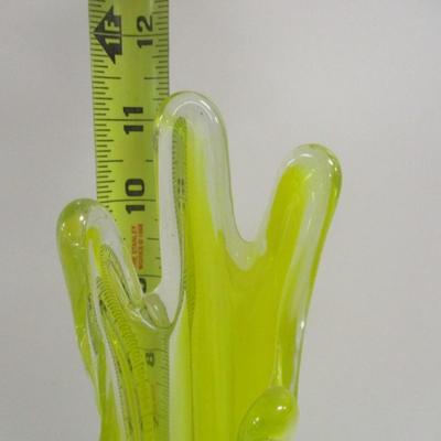 Yellow Swung Vase Approx 11 1/4" Tall #1