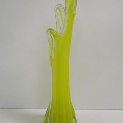 Yellow Swung Vase Approx 11 1/4" Tall #1