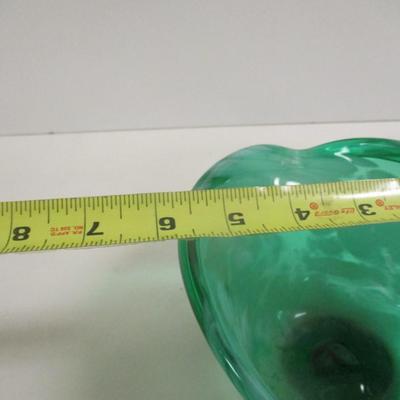 Green Heart Shaped Vase Approx 4" Tall #4