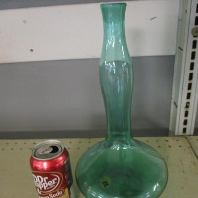 Hand Blown Empoli Made In Italy Blue Glass Decanter Approx 13" Tall #12