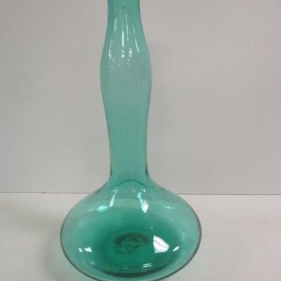 Hand Blown Empoli Made In Italy Blue Glass Decanter Approx 13" Tall #12