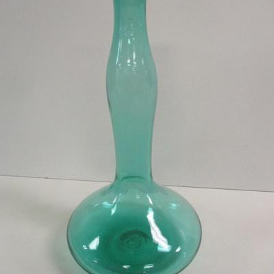 Hand Blown Empoli Made In Italy Blue Glass Decanter Approx 13" Tall #12