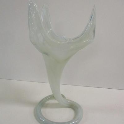 Sooner Ozark Art Glass Hand Blown Glass Tulip Vase Approx 14" Tall #13