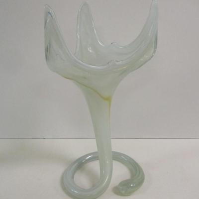 Sooner Ozark Art Glass Hand Blown Glass Tulip Vase Approx 14" Tall #13